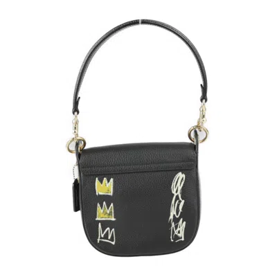 Pre-owned Coach Black Multi-color Leather Handbag Pochette Shoulder Bag ()