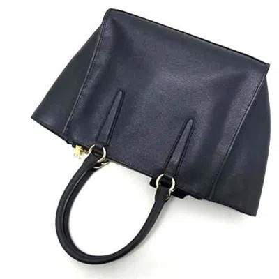 Pre-owned Coach Navy Leather Handbag Shoulder Bag Tote Bag ()