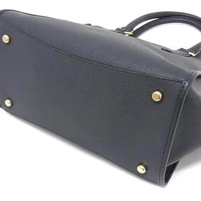 Pre-owned Coach Navy Leather Handbag Shoulder Bag Tote Bag ()