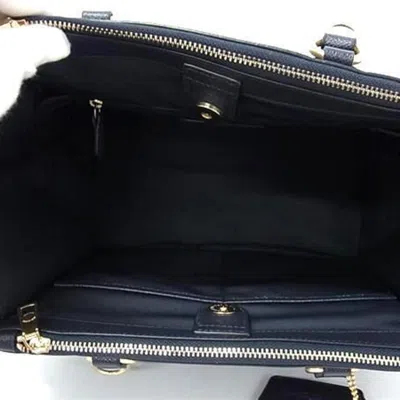 Pre-owned Coach Navy Leather Handbag Shoulder Bag Tote Bag ()