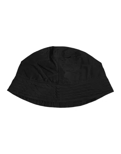 Dolce & Gabbana Black Dg Crystal Polyester Wide Brim Bucket Women's Hat In Black