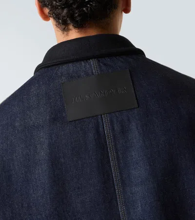 Jil Sander Denim Jacket With Chest Pockets And Collared Neck In Blue
