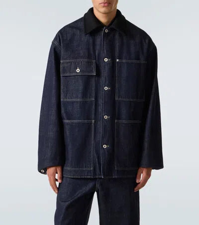 Jil Sander Denim Jacket With Chest Pockets And Collared Neck In Blue