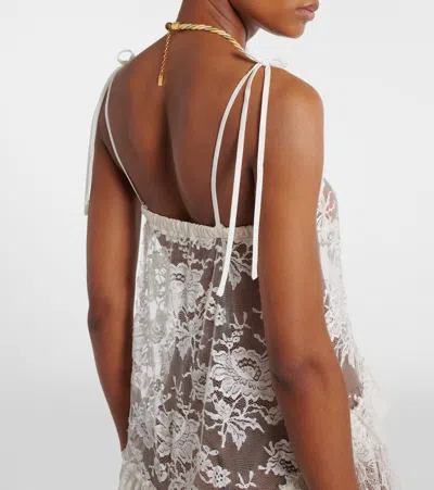 Chloé Spaghetti-strap Embroidered Lace Maxi Dress In White