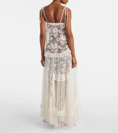 Chloé Spaghetti-strap Embroidered Lace Maxi Dress In White