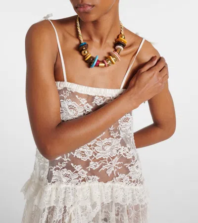 Chloé Spaghetti-strap Embroidered Lace Maxi Dress In White