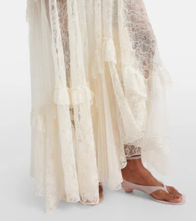 Chloé Spaghetti-strap Embroidered Lace Maxi Dress In White