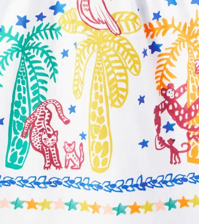 蝴蝶结细节印花棉质连衣裙