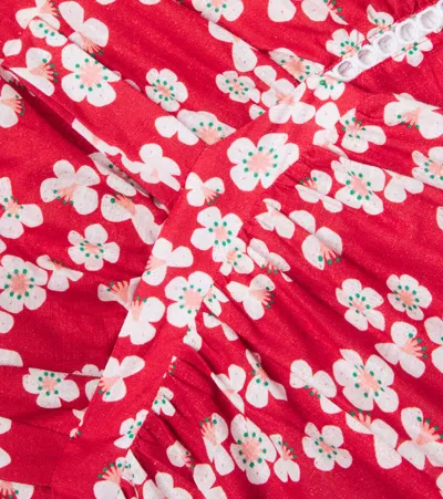 花卉层叠棉质连衣裙