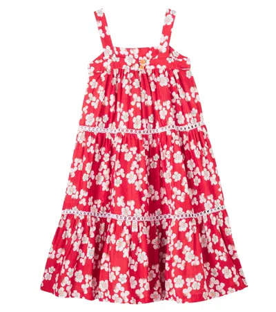 花卉层叠棉质连衣裙