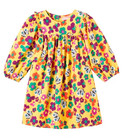 印花荷叶边饰棉质连衣裙