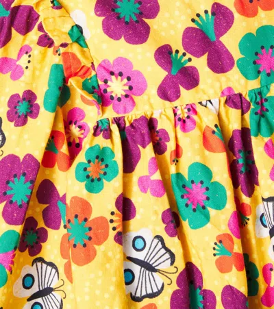 印花荷叶边饰棉质连衣裙