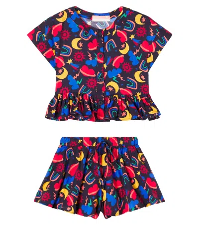 Fabula Fábula Cosmos Cotton Top And Shorts Set In Multi