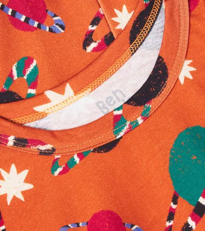 Fabula Fábula Printed T-shirt And Shorts Set In Orange