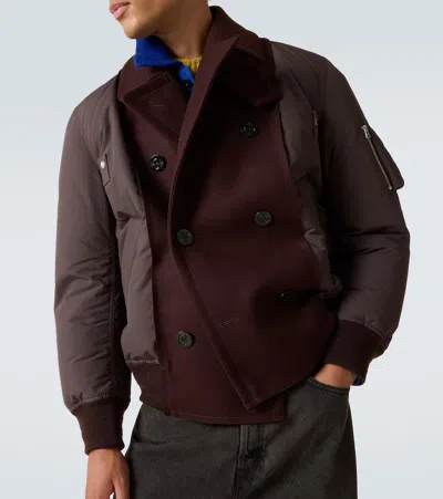 Sacai Wool Puffer Jacket In Multi