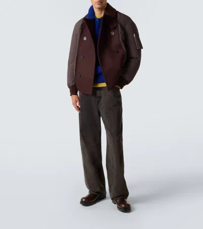 Sacai Wool Puffer Jacket In Multi