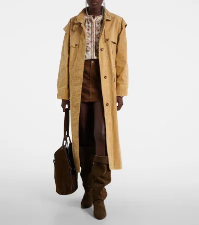 Isabel Marant Étoile Michaela Denim Trench Coat In Neutral