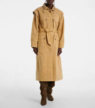Isabel Marant Étoile Michaela Denim Trench Coat In Neutral