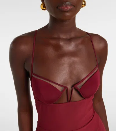 Nensi Dojaka V-wire Bra Maxi Dress In Red
