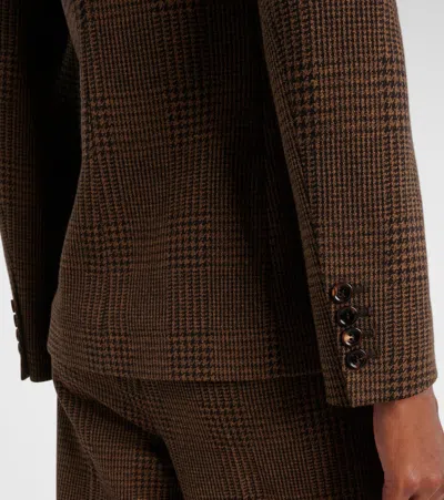 Max Mara Zulma Houndstooth Check Double Breasted Jacket In Brown
