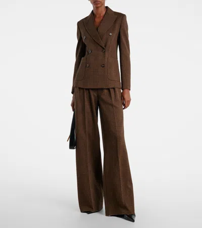 Max Mara Zulma Houndstooth Check Double Breasted Jacket In Brown