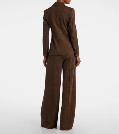 Max Mara Zulma Houndstooth Check Double Breasted Jacket In Brown