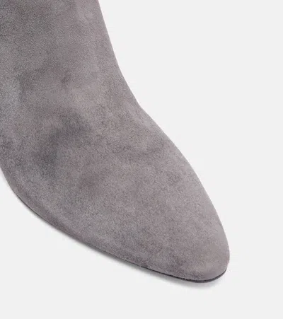 Gianvito Rossi Elise 55 Suede Knee-high Boots In Gray