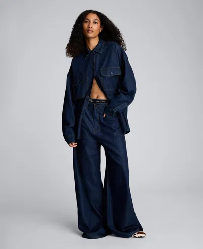 Kenneth Cole Drapey Denim Wide Leg Pant In Multi