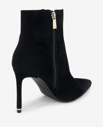 Kenneth Cole Quincy Suede Heel Ankle Bootie In Black