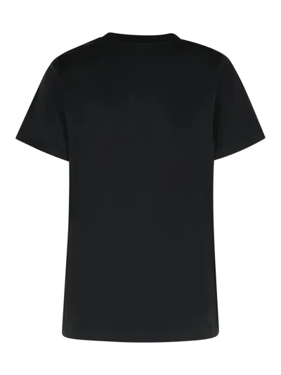 Moncler Embroidered Logo Cotton T-shirt In Black