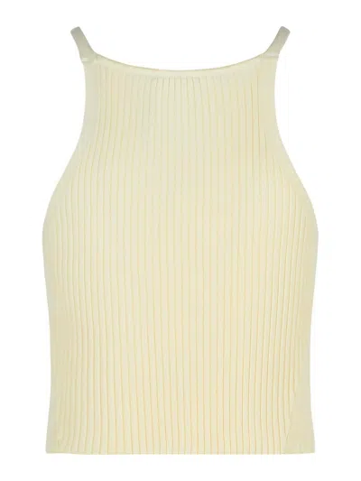 Courrèges Courreges Ivory Viscose Blend Top In Neutral