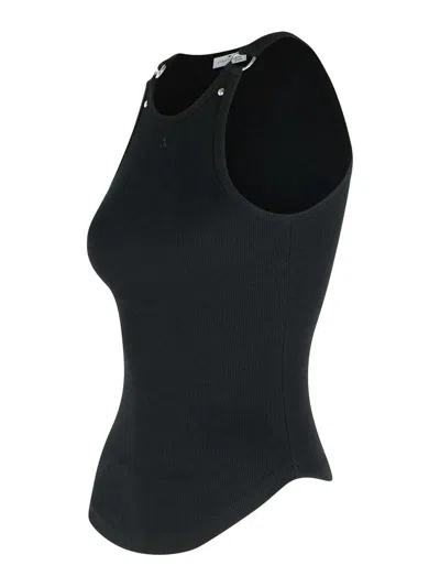 Courrèges Buckle 90s Rib Tank Top In Black