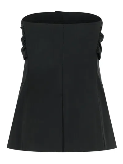 Max Mara Womens Black Veruska Strapless Wool Corset Top In Black