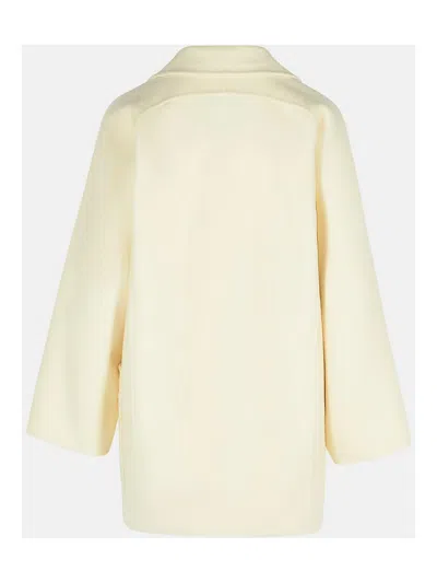 Max Mara Teddy Crop White Wool Blend Coat In Multi