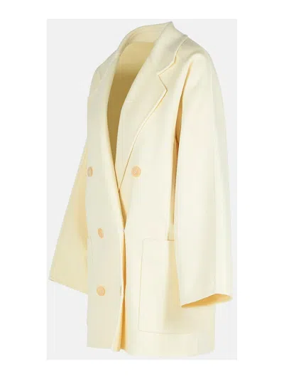 Max Mara Teddy Crop White Wool Blend Coat In Multi