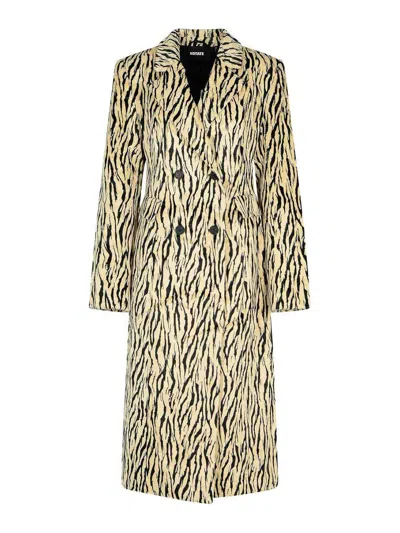 Rotate Birger Christensen Rotate Printed Faux Fur Coat In Gold