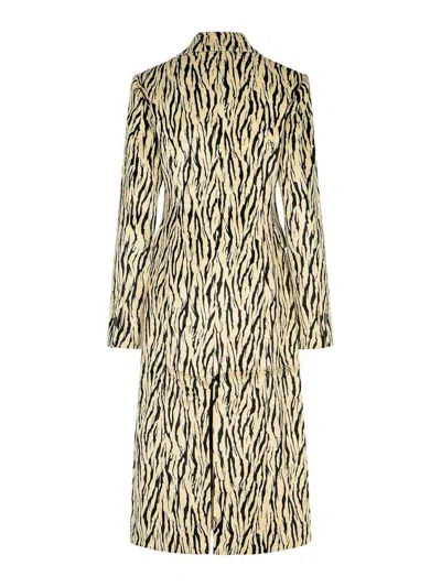 Rotate Birger Christensen Rotate Printed Faux Fur Coat In Gold
