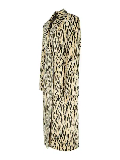 Rotate Birger Christensen Rotate Printed Faux Fur Coat In Gold
