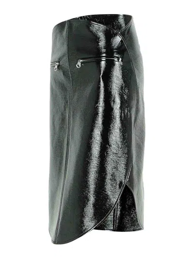 Courrèges Courreges Black Cotton Blend Skirt Women In Black