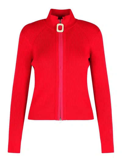 Jw Anderson J. W. Anderson Crimson Red Cotton Blend Turtleneck Sweater In Brown