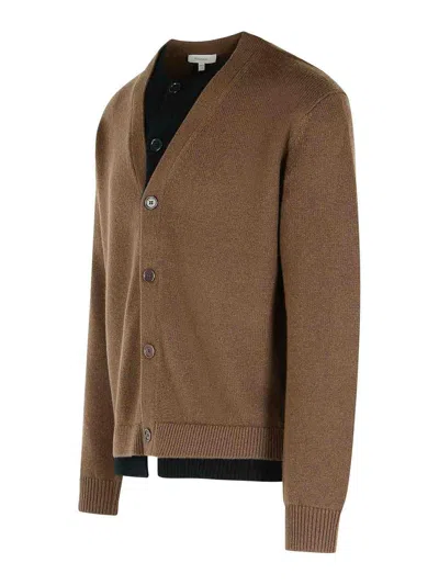 Jw Anderson J. W. Anderson 'contrast Layered' Cardigan In Brown