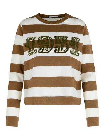 Max Mara Viterbo Wool Crewneck Sweater In Multi