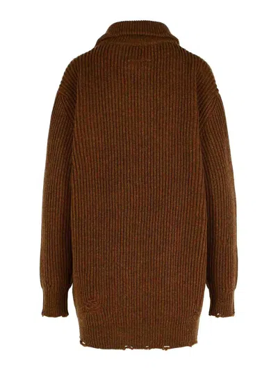 Mm6 Maison Margiela Mm6 By Maison Margiela Brown Virgin Wool Sweater
