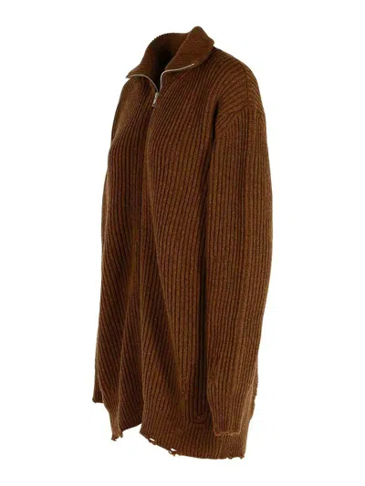 Mm6 Maison Margiela Mm6 By Maison Margiela Brown Virgin Wool Sweater