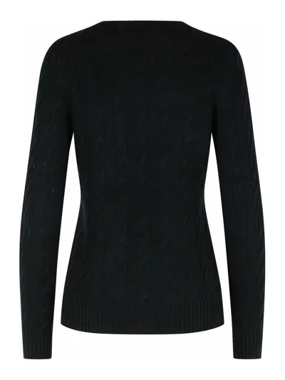 Polo Ralph Lauren Cable Wool And Cashmere Crewneck Jumper In Black