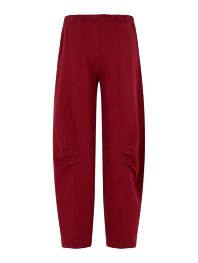 Rotate Birger Christensen Rotate Burgundy Cotton Pants In Red
