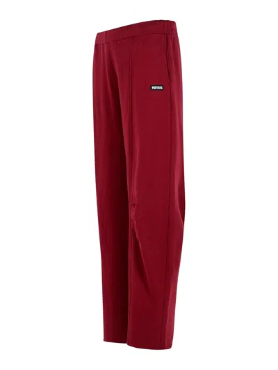 Rotate Birger Christensen Rotate Burgundy Cotton Pants In Red