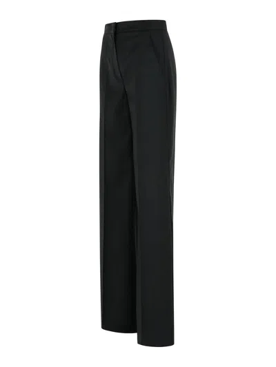 Max Mara Fernet Wide-leg Wool Pants In Black