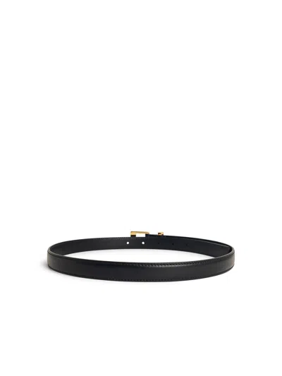 Khaite Manhattan Black Leather Belt In Black