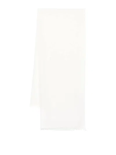 Faliero Sarti White Dianetta Scarf In Cashmere And Silk In White